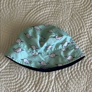 Mint Green Whale Print Kids Bucket Hat